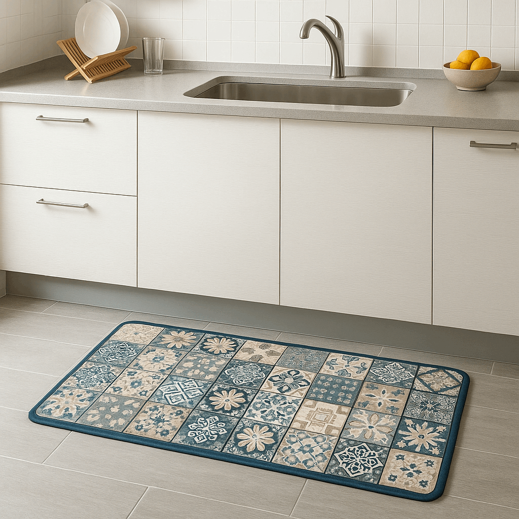 Tappeto cucina antiscivolo lungo – Motivo floreale soft (1 o 2 pezzi)