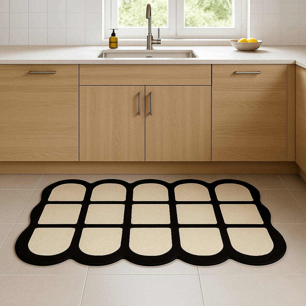 Tappeto cucina antiscivolo lungo – Linee ondulate (1 o 2 pezzi)