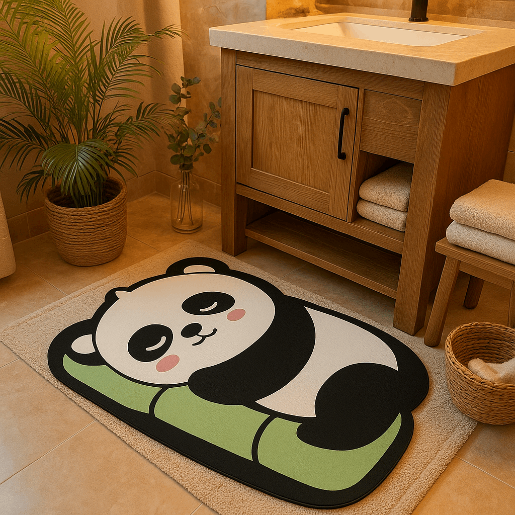 Tappeto da bagno in diatomite – Assorbente e antiscivolo - Panda
