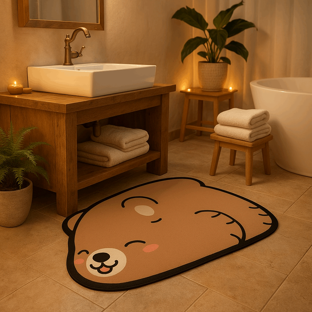 Tappeto da bagno in diatomite – Assorbente e antiscivolo - Orso che Dorme