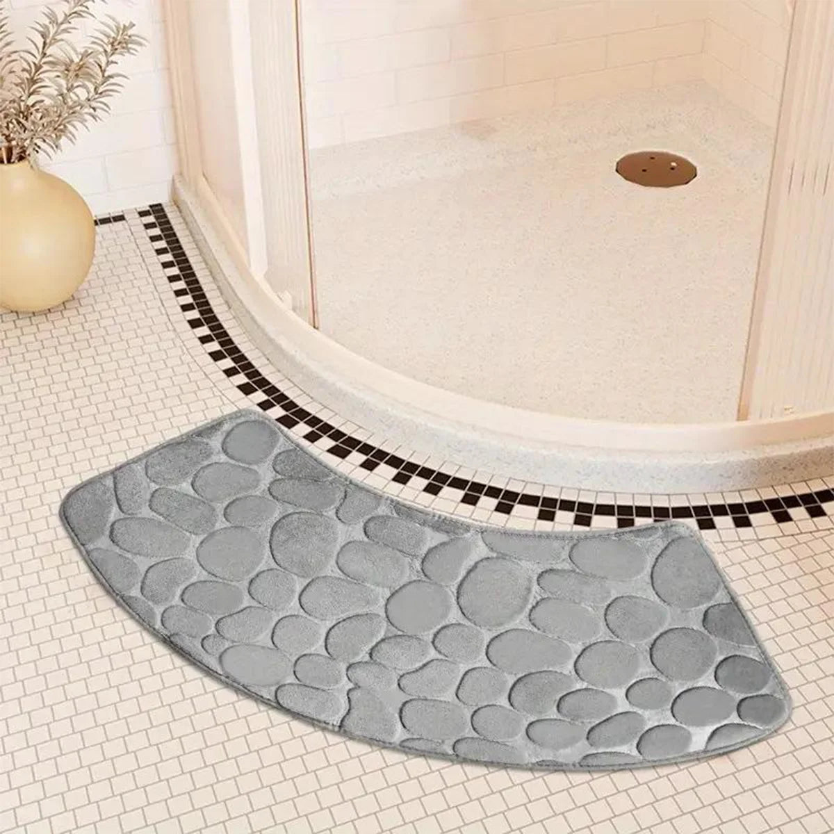 Tappeto da bagno curvo – Grande, antiscivolo e resistente allo sporco - Tappeti bagno e cucina