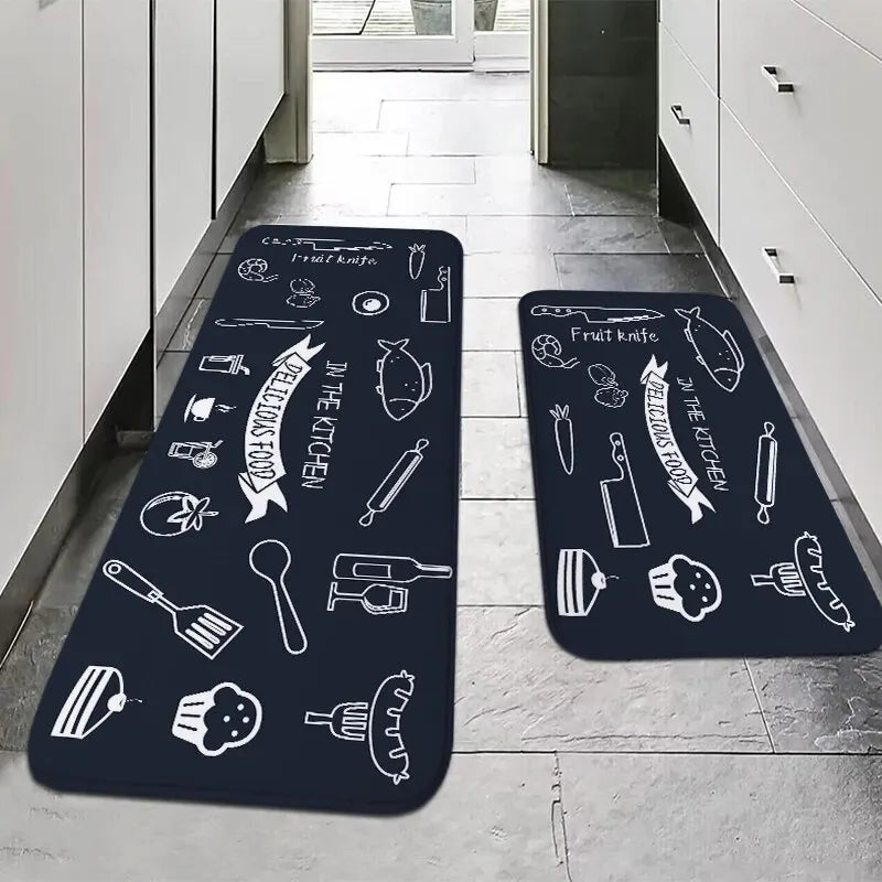 Tappeto antimacchia da cucina multiuso in spugna – Assorbente, antiscivolo e lavabile in lavatrice - Tappeti bagno e cucina