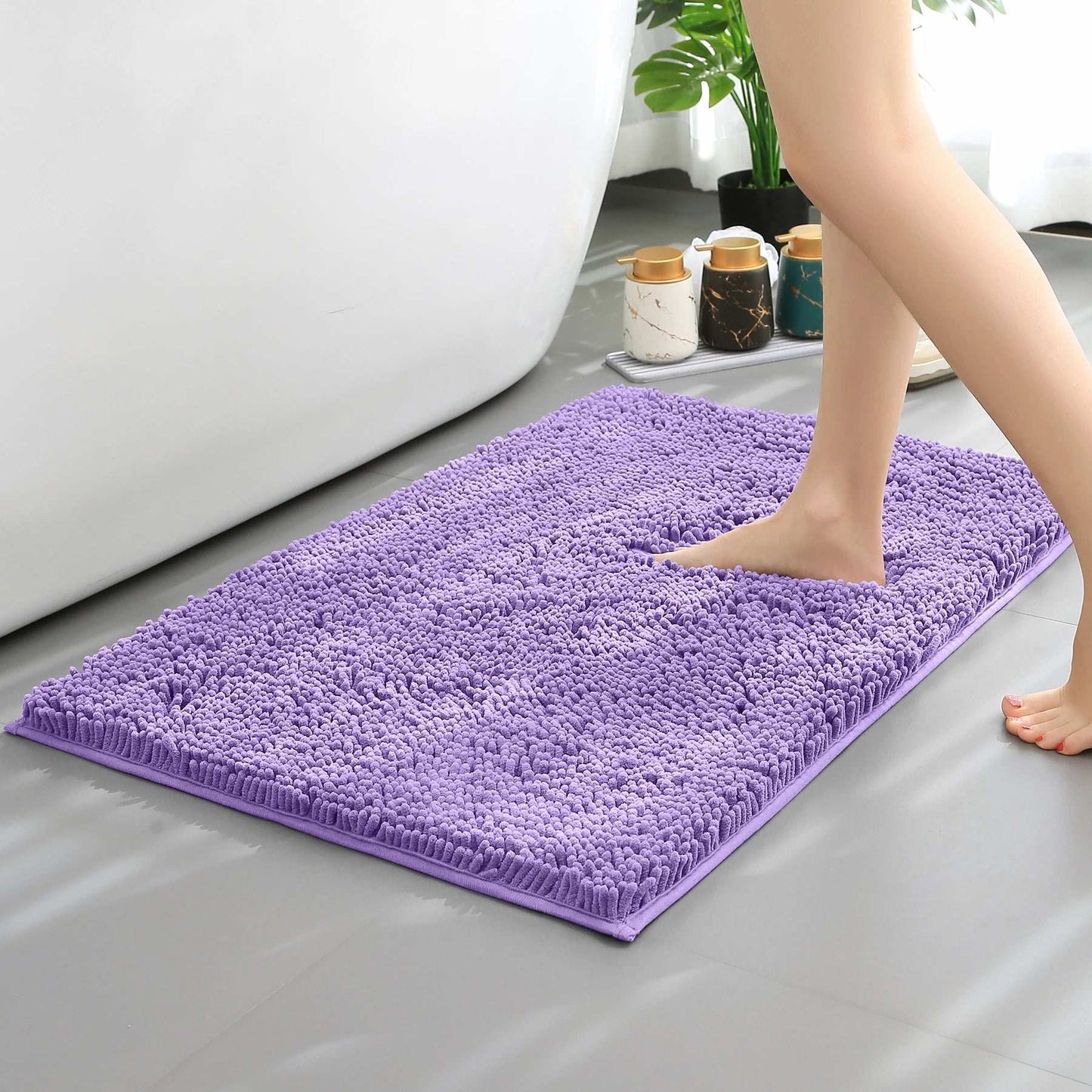 Tappeto assorbente in ciniglia lunga per bagno