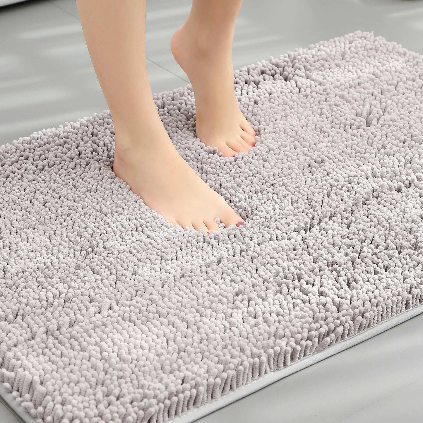 Tappeto assorbente in ciniglia lunga per bagno