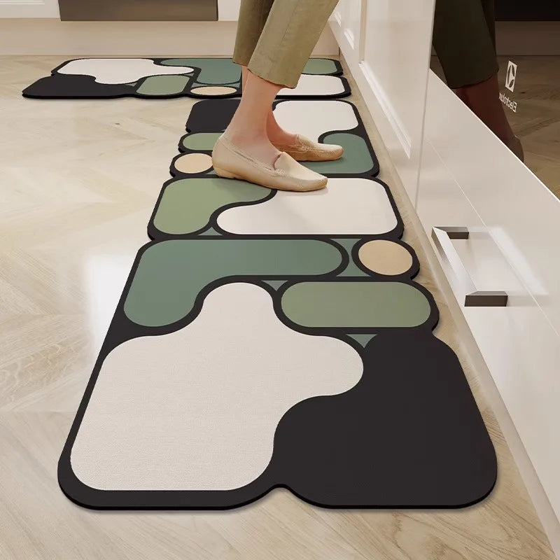 Set 1 o 2 tappeti cucina in diatomite – Forma irregolare, assorbente e antiscivolo - Tappeti bagno e cucina