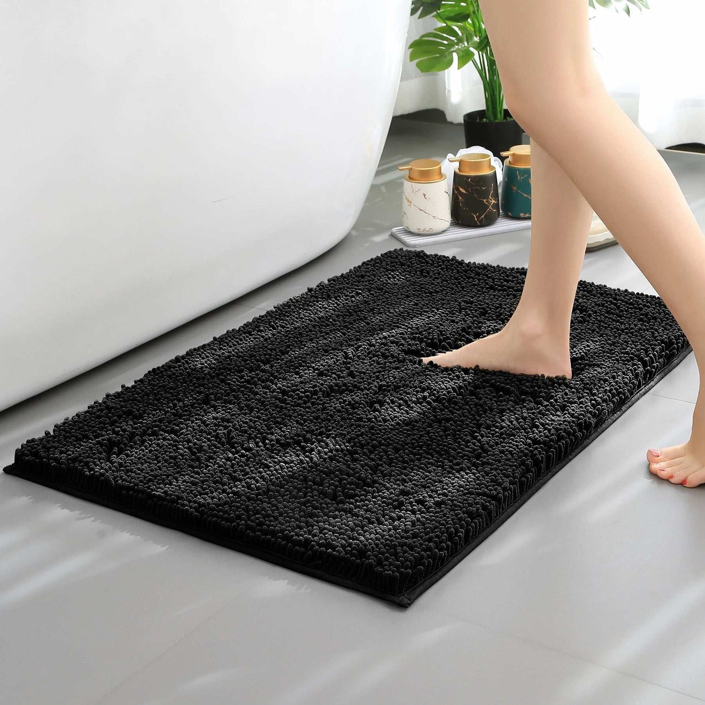 Tappeto assorbente in ciniglia lunga per bagno