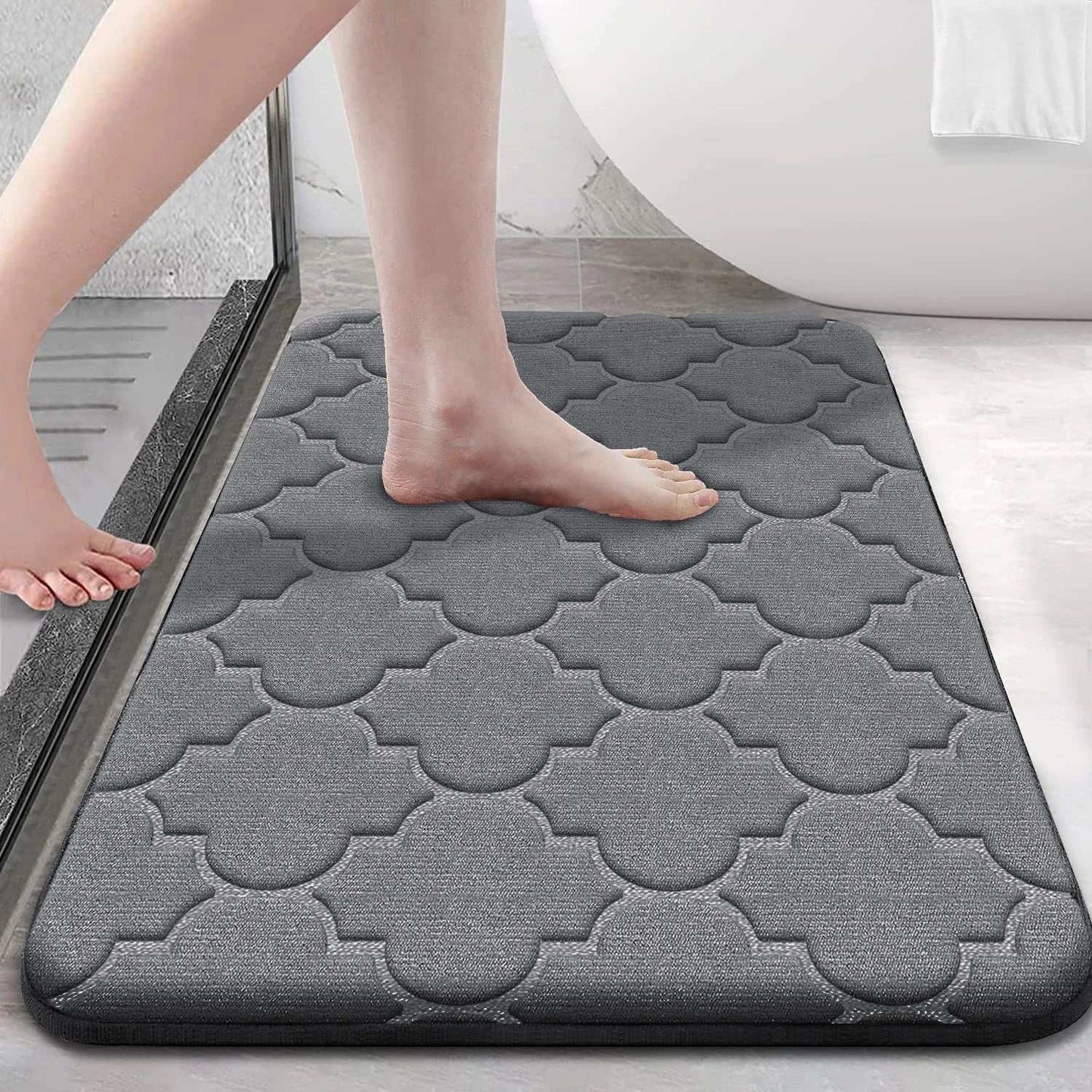 Tappeto da bagno in memory foam – Antiscivolo, assorbente e lavabile