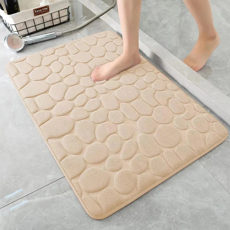 Tappeto da bagno in memory foam effetto ciottoli – Morbido, antiscivolo e decorativo - Tappeti bagno e cucina
