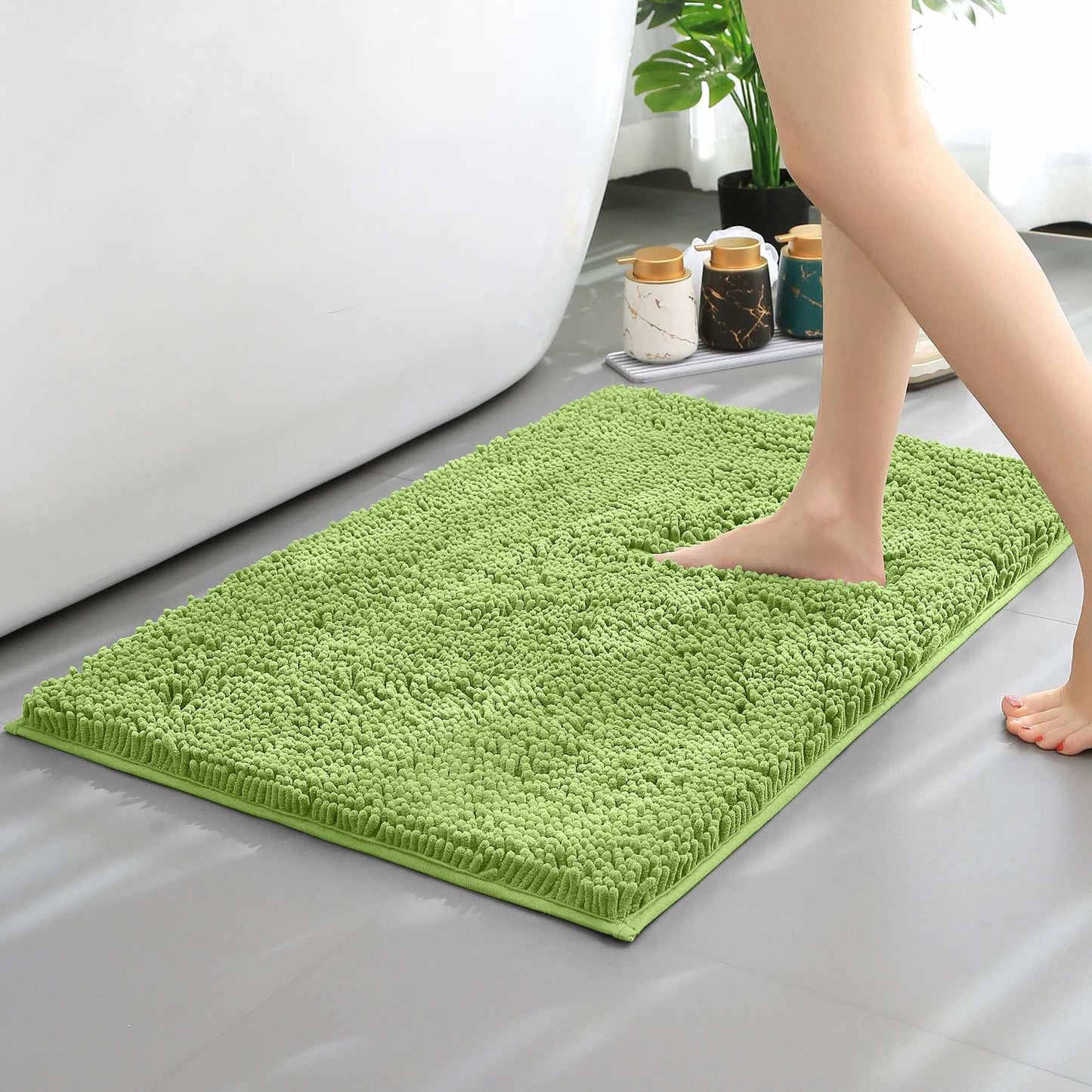 Tappeto assorbente in ciniglia lunga per bagno