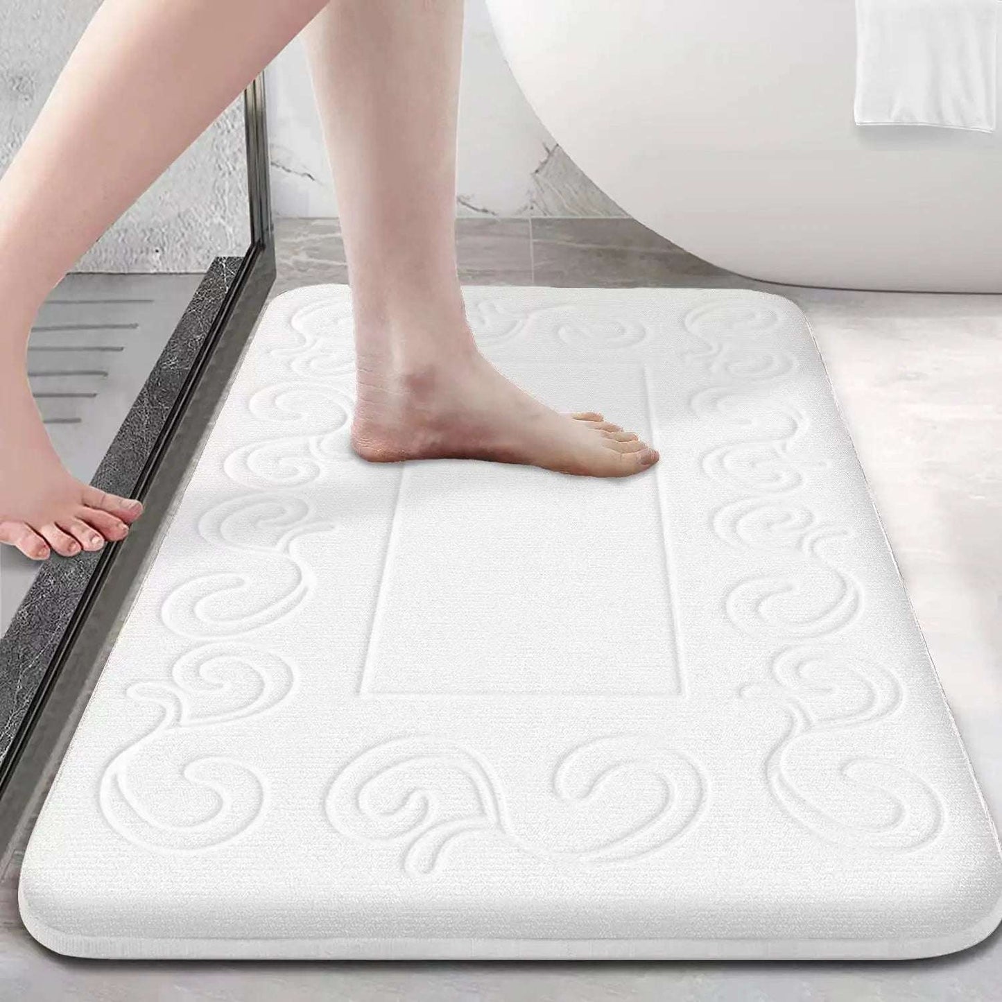 Tappeto da bagno antiscivolo moderno – Assorbente e lavabile in lavatrice