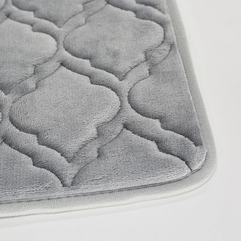 Tappeto da bagno grigio chiaro a righe 40 x 60cm – Morbido, assorbente e antiscivolo - Tappeti bagno e cucina