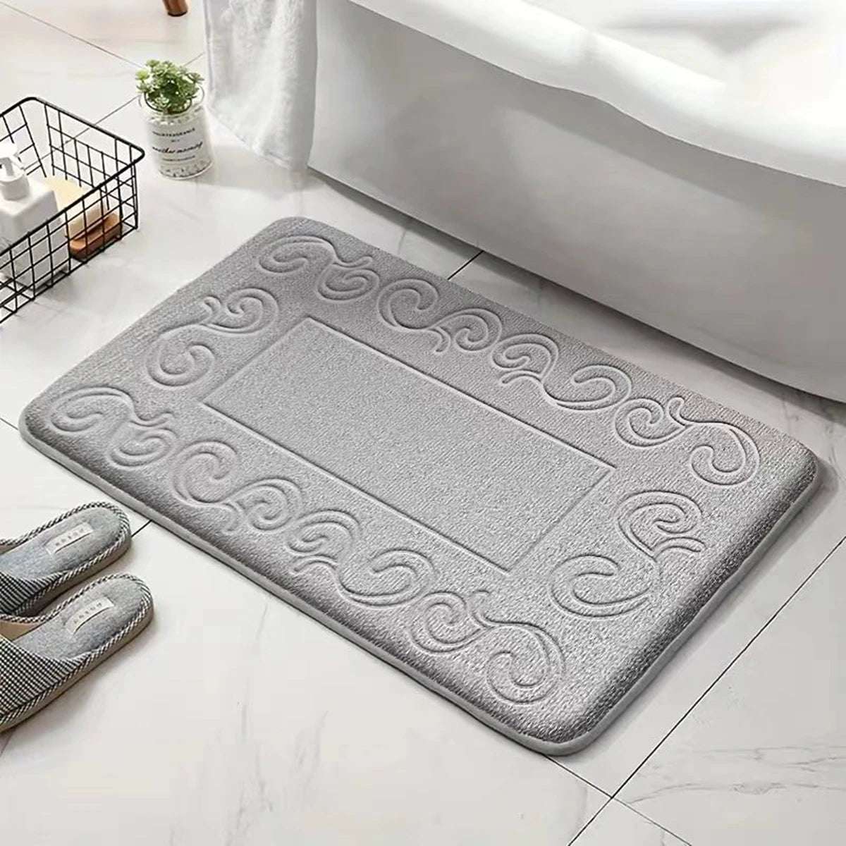 Tappeto da bagno antiscivolo moderno – Assorbente e lavabile in lavatrice
