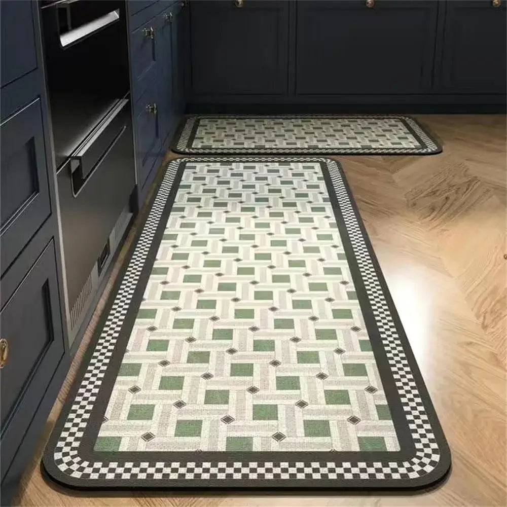 Tappeto design da cucina antiscivolo lungo – Tinta senape (1 o 2 pezzi) - Tappeti bagno e cucina
