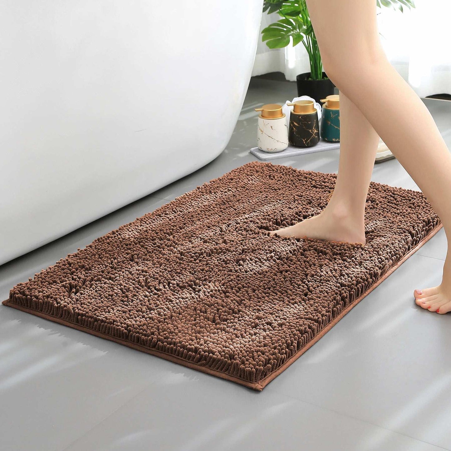 Tappeto assorbente in ciniglia lunga per bagno