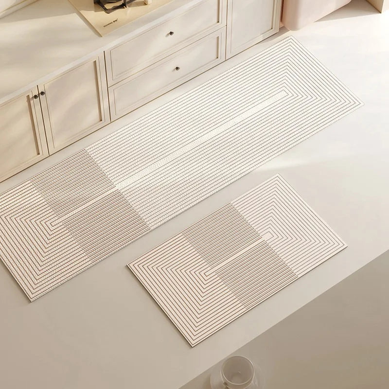 Tappeto cucina moderno in diatomite - Rettangolare chiaro – Assorbente, antiscivolo e lavabile, forma allungata - Tappeti bagno e cucina