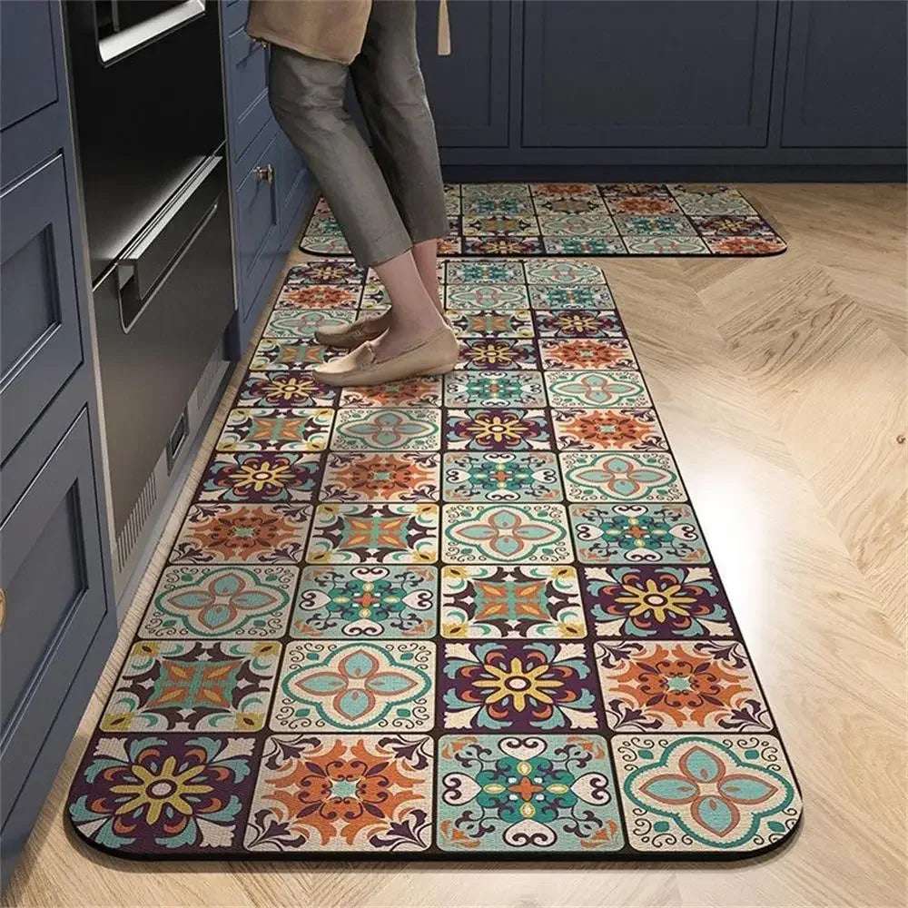 Tappeto cucina antiscivolo lungo – Stile boho (1 o 2 pezzi)