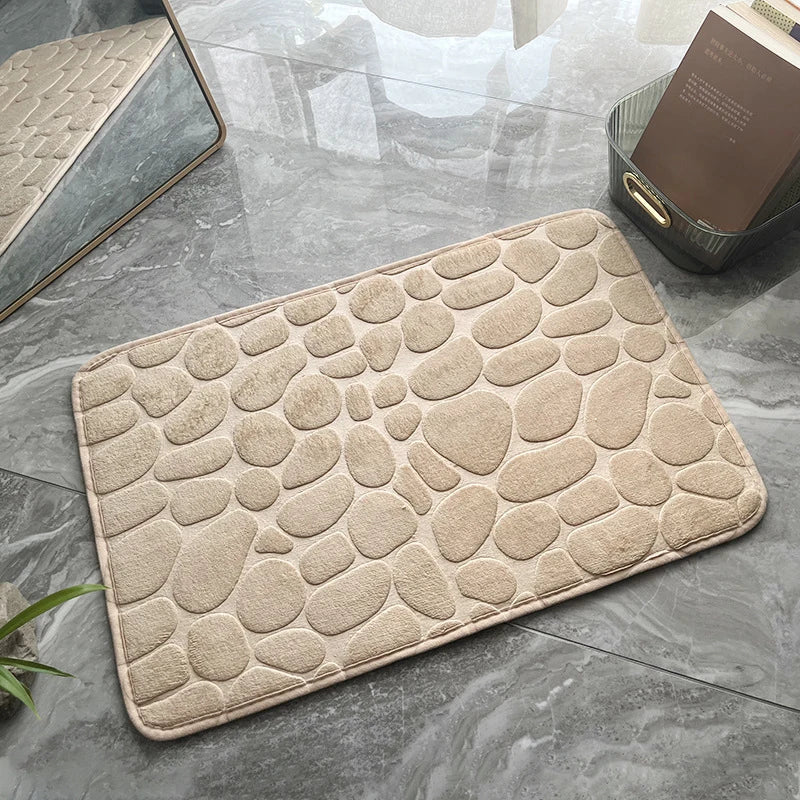 Tappeto da bagno in memory foam effetto ciottoli – Morbido, antiscivolo e decorativo - Tappeti bagno e cucina