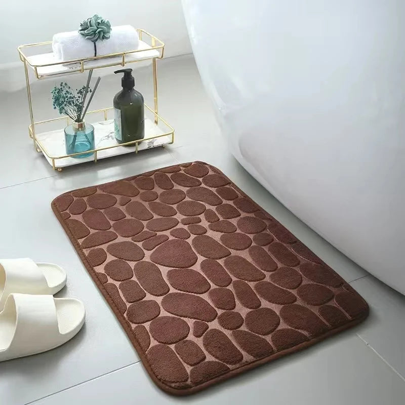 Tappeto da bagno in memory foam effetto ciottoli – Morbido, antiscivolo e decorativo - Tappeti bagno e cucina
