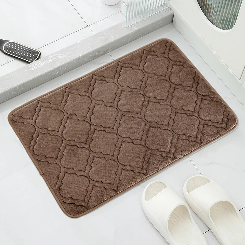 Tappeto da bagno marrone a righe 40 x 60cm – Morbido, assorbente e antiscivolo - Tappeti bagno e cucina