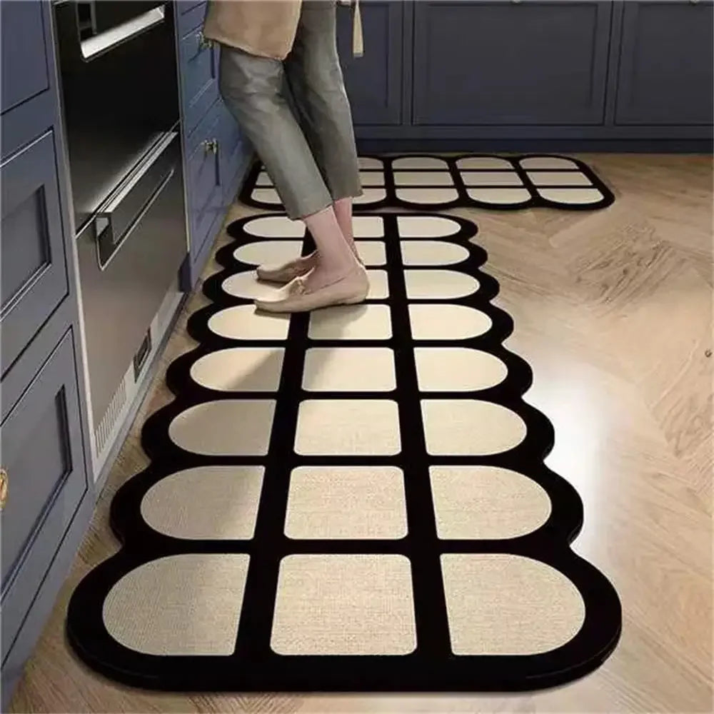 Tappeto cucina antiscivolo lungo – Linee ondulate (1 o 2 pezzi) - Tappeti bagno e cucina