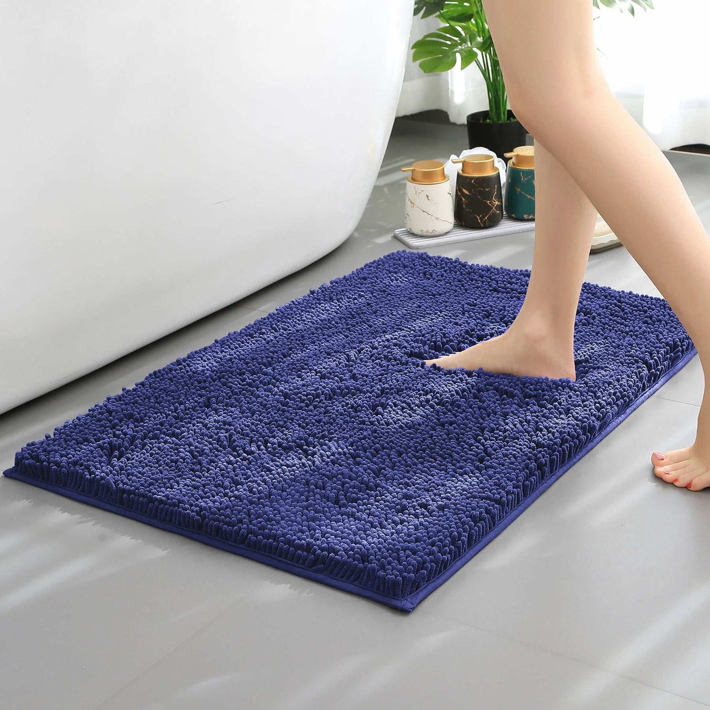 Tappeto assorbente in ciniglia lunga per bagno