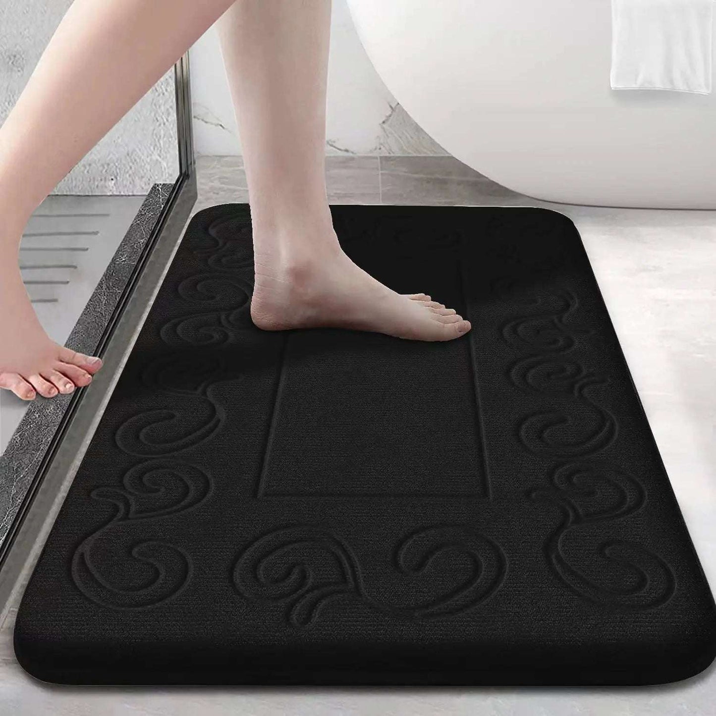 Tappeto da bagno antiscivolo moderno – Assorbente e lavabile in lavatrice