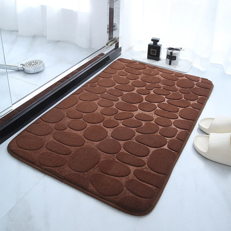 Tappeto da bagno in memory foam effetto ciottoli – Morbido, antiscivolo e decorativo - Tappeti bagno e cucina