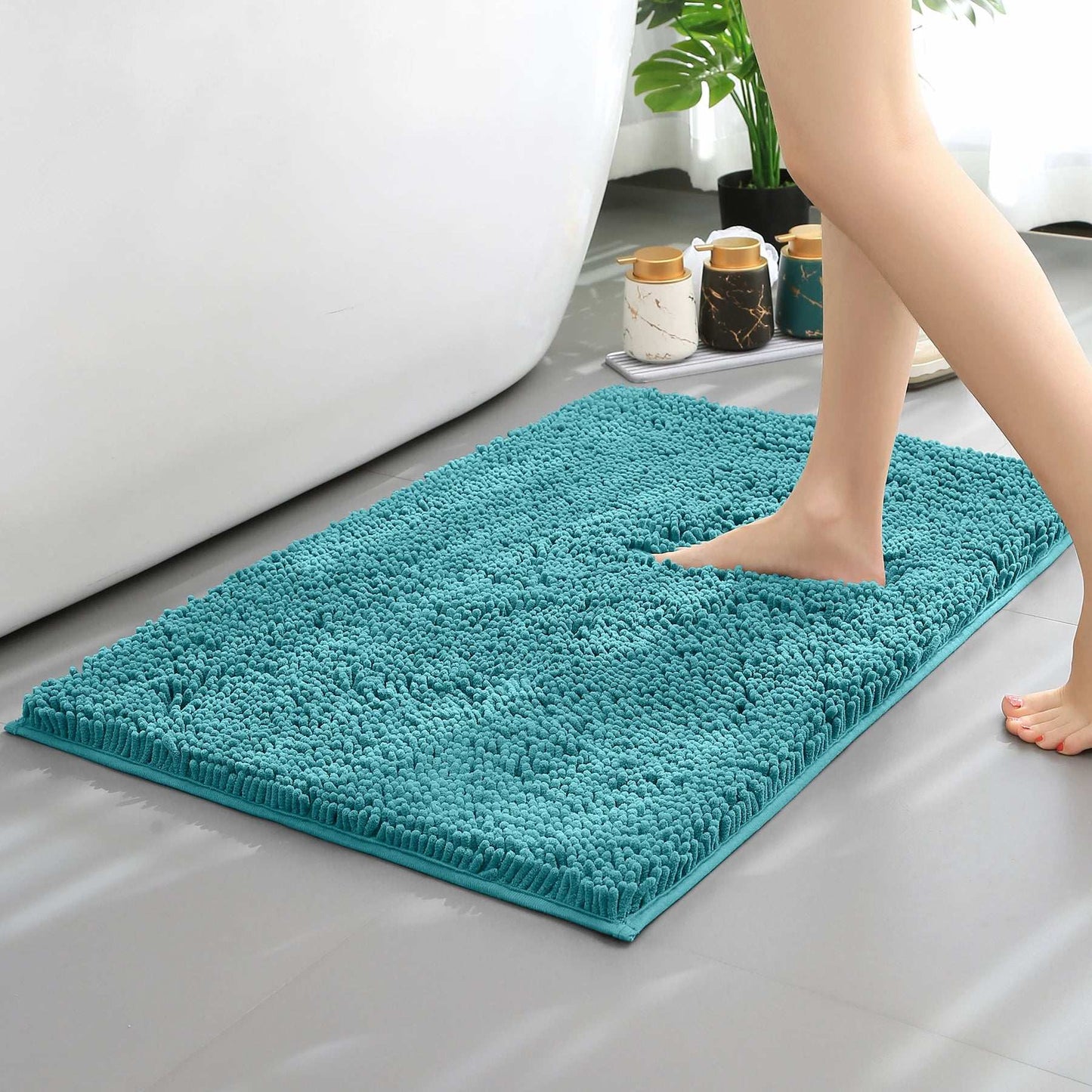 Tappeto assorbente in ciniglia lunga per bagno