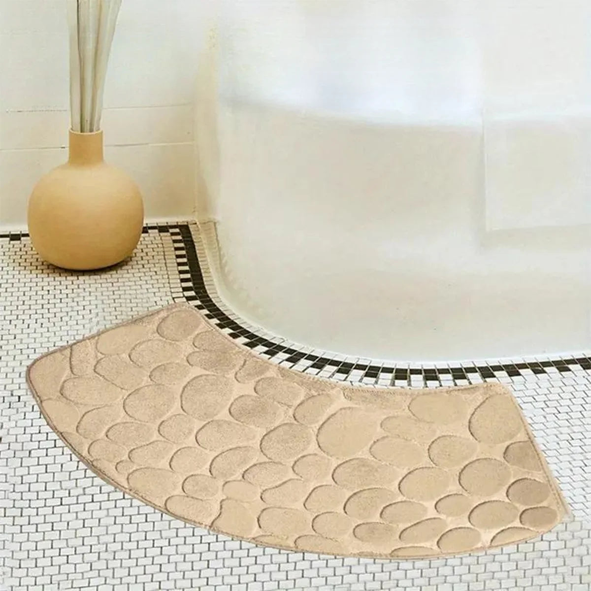 Tappeto da bagno curvo – Grande, antiscivolo e resistente allo sporco - Tappeti bagno e cucina
