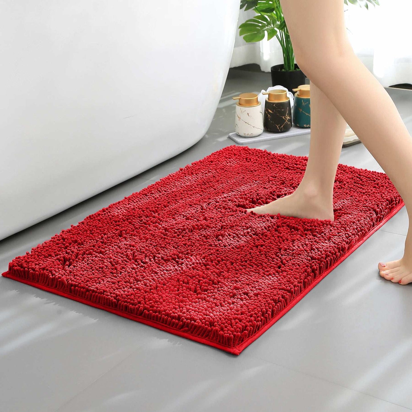 Tappeto assorbente in ciniglia lunga per bagno