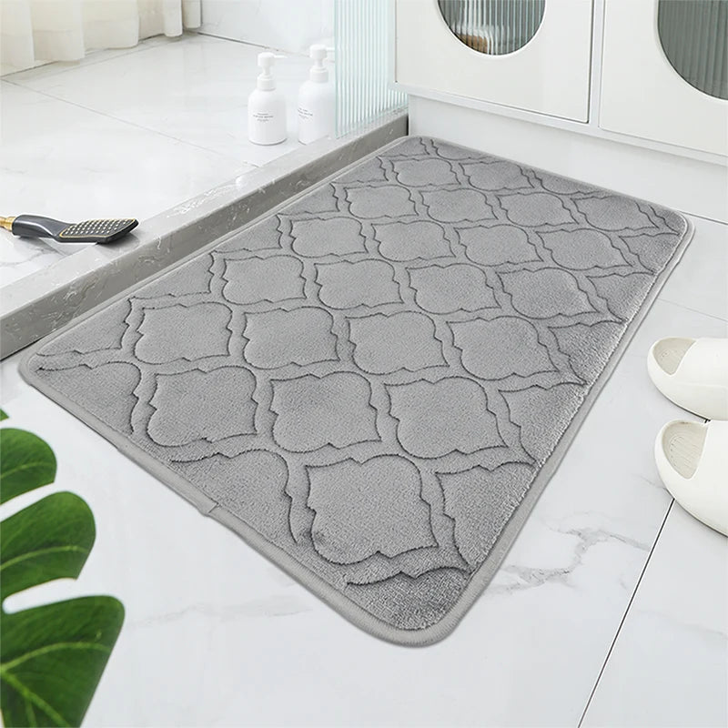 Tappeto da bagno grigio chiaro a righe 40 x 60cm – Morbido, assorbente e antiscivolo - Tappeti bagno e cucina
