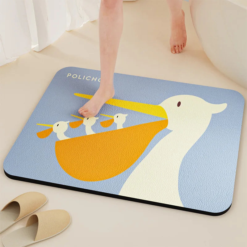 Tappeto da bagno in diatomite – Asciugatura rapida e antiscivolo - Pellicano - Tappeti bagno e cucina