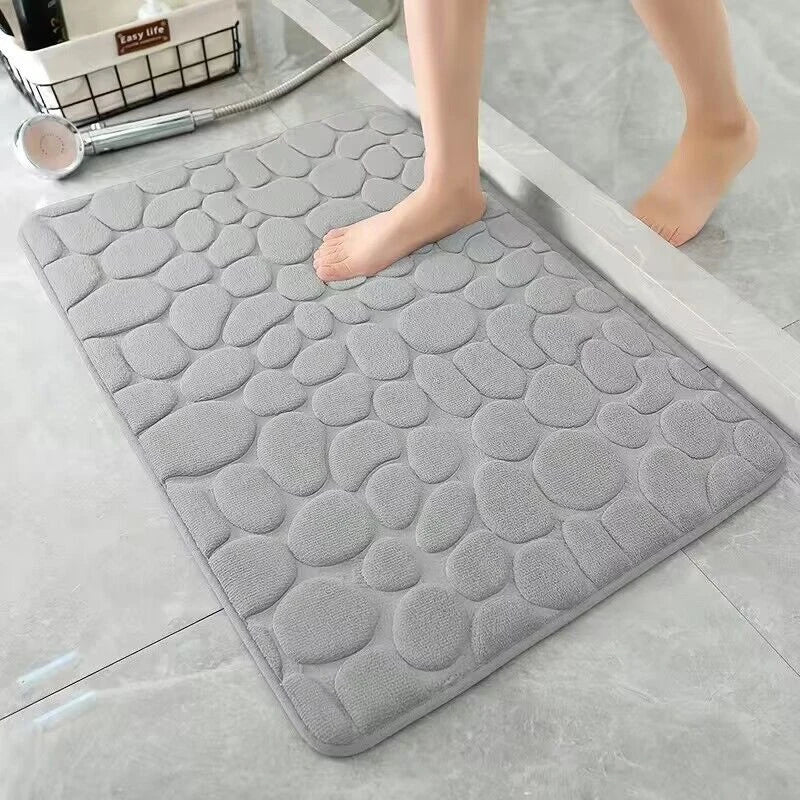 Tappeto da bagno in memory foam effetto ciottoli – Morbido, antiscivolo e decorativo - Tappeti bagno e cucina