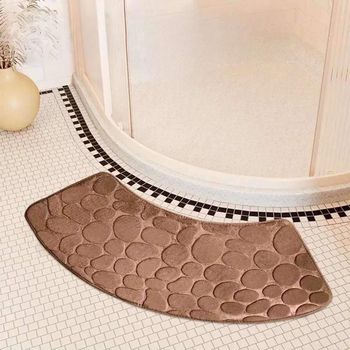 Tappeto da bagno curvo – Grande, antiscivolo e resistente allo sporco