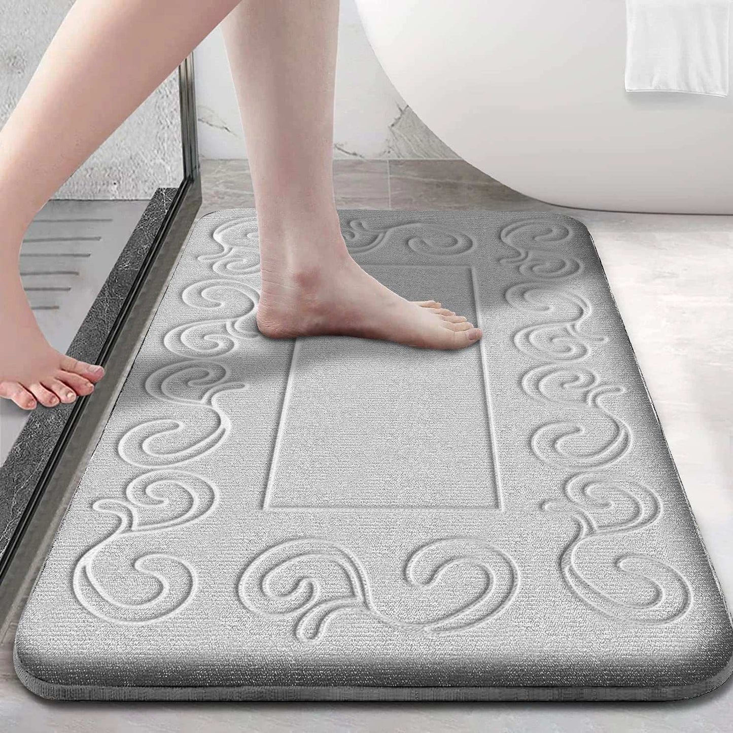 Tappeto da bagno antiscivolo moderno – Assorbente e lavabile in lavatrice