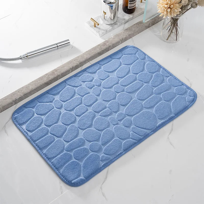 Tappeto da bagno 40 x 60 cm in memory foam con rilievo effetto ciottoli – Antiscivolo e soffice - Tappeti bagno e cucina