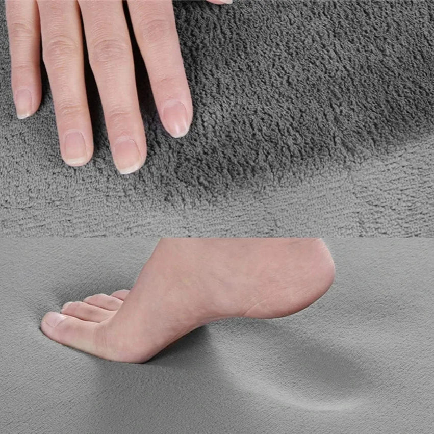 Tappeto da bagno grigio in memory foam super assorbente – Morbido e antiscivolo - Tappeti bagno e cucina