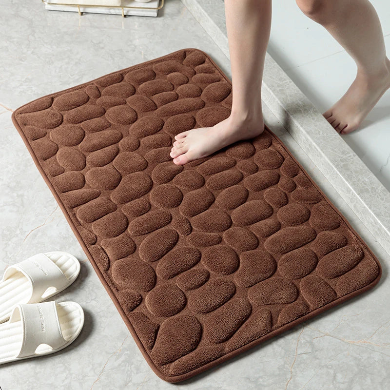 Tappeto da bagno in memory foam effetto ciottoli – Morbido, antiscivolo e decorativo - Tappeti bagno e cucina