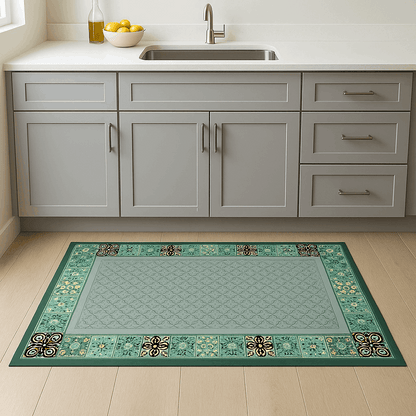 Tappeto cucina antiscivolo lungo – Disegno con foglie (1 o 2 pezzi)