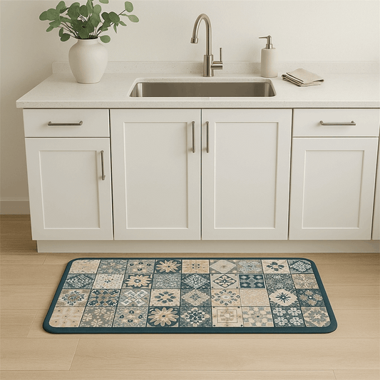 Tappeto cucina antiscivolo lungo – Motivo floreale soft (1 o 2 pezzi)
