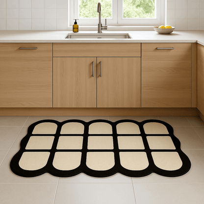 Tappeto cucina antiscivolo lungo – Linee ondulate (1 o 2 pezzi)
