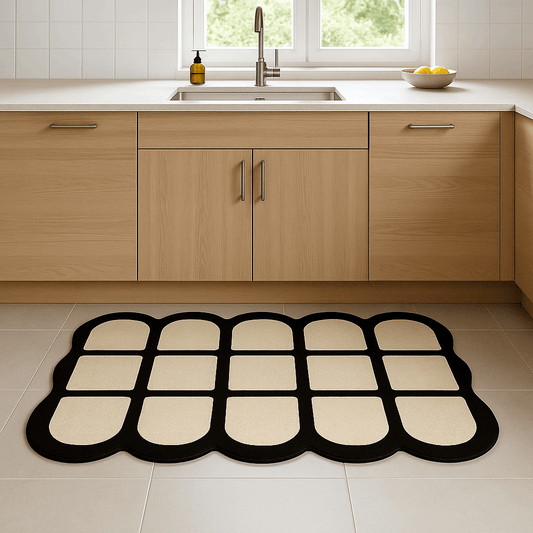 Tappeto cucina antiscivolo lungo – Linee ondulate (1 o 2 pezzi)