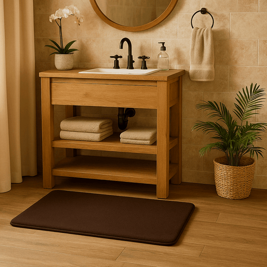 Tappeto da bagno marrone in memory foam super assorbente – Morbido e antiscivolo