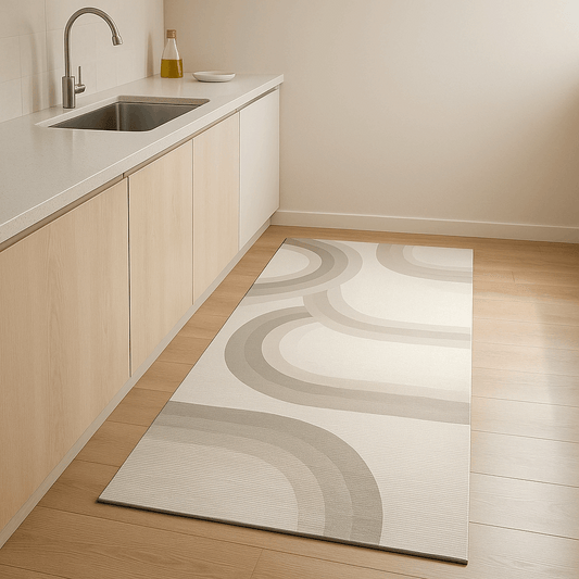 Tappeto da cucina stile giapponese in diatomite - Linea ad arco – Antiscivolo, assorbente e facile da pulire