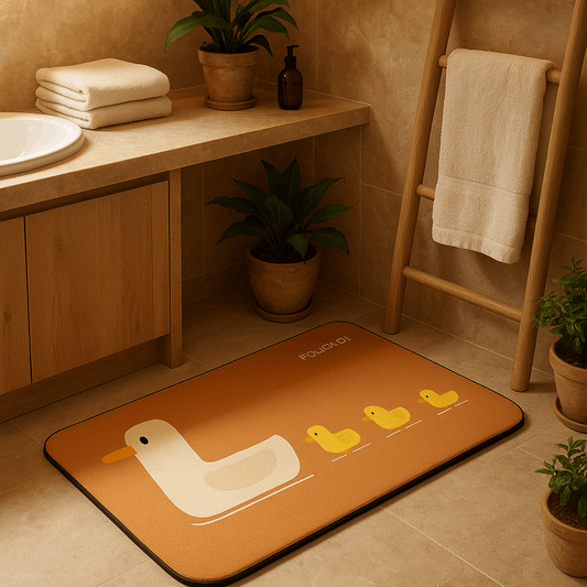 Tappeto da bagno in diatomite – Asciugatura rapida e antiscivolo - La famiglia delle anatre