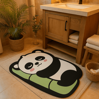 Tappeto da bagno in diatomite – Assorbente e antiscivolo - Panda