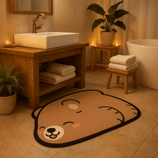 Tappeto da bagno in diatomite – Assorbente e antiscivolo  - Orso che Dorme