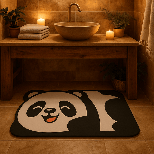 Tappeto da bagno in diatomite – Assorbente e antiscivolo - Panda Felice