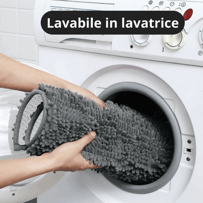 Tappeto assorbente in ciniglia lunga per bagno