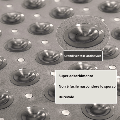 Tappeto quadrato da vasca con ventose – Antiscivolo e lavabile con fori di drenaggio